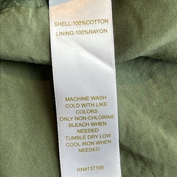 NWT’S HOUSE OF HARLOW 1960  Button Front Cotton Eyelet Dress in Olive Green sz 8 - Picture 15 of 15